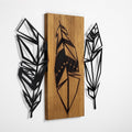 Geometrik Tüy Metal Ahşap Duvar Panosu - Ahşap