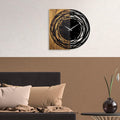 Spiral Dalga Ahşap Metal Duvar Saati - Kahve