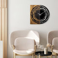 Spiral Dalga Ahşap Metal Duvar Saati - Kahve