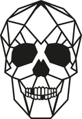 Kafatası Geometrik Metal Duvar Panosu - Siyah