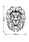 Aslan Geometrik Metal Duvar Panosu - Siyah