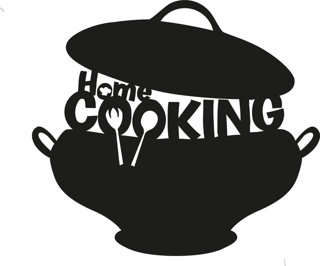 Home Cooking Tencere Metal Duvar Panosu - Siyah