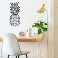 Geometrik Ananas Metal Duvar Panosu - Siyah
