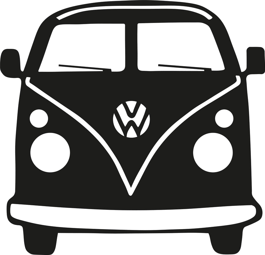 Retro Minibüs Metal Duvar Panosu - Siyah