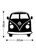 Retro Minibüs Metal Duvar Panosu - Siyah