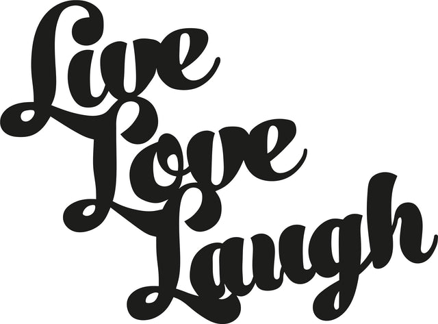 Live Love Laugh Yazılı Metal Duvar Panosu - Siyah