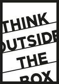 Think Outside The Box Yazili Metal Pano - Siyah