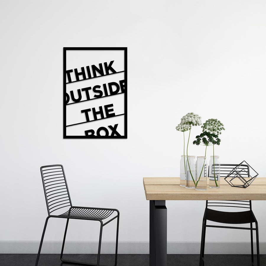 Think Outside The Box Cerceveli Metal Pano - Siyah