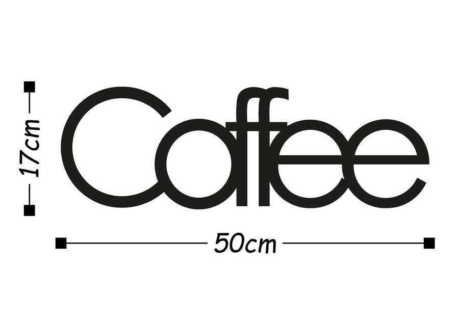 Coffee Yazili Metal Duvar Panosu - Siyah