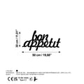 Bon Appetit Yazili Metal Duvar Panosu - Siyah