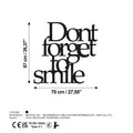 Dont Forget To Smile Yazili Metal Pano - Siyah