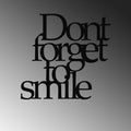 Dont Forget To Smile Yazili Metal Pano - Siyah