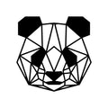Geometrik Panda Metal Duvar Panosu - Siyah