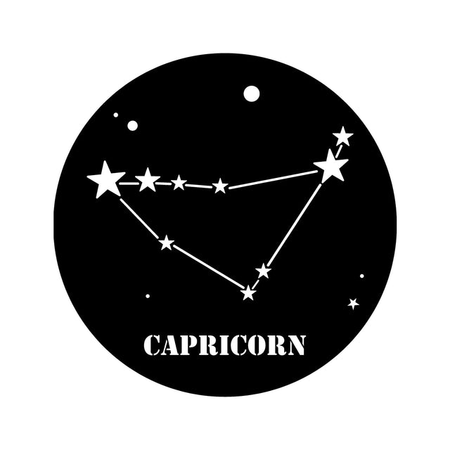 Capricorn Burcu Metal Duvar Panosu - Siyah