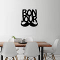 Bonjour Yazili Metal Duvar Panosu - Siyah