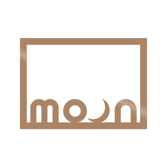 Moon Yazılı Metal Duvar Panosu - Bakır