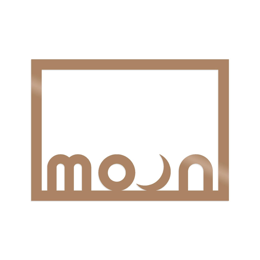 Moon Yazili Metal Duvar Panosu - Bakir