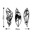 Tüy Geometrik Metal Duvar Panosu - Siyah