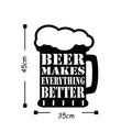 Beer Makes Everything Better Yazili Metal Pano - Siyah
