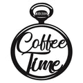 Coffee Time Yazili Metal Duvar Panosu - Siyah
