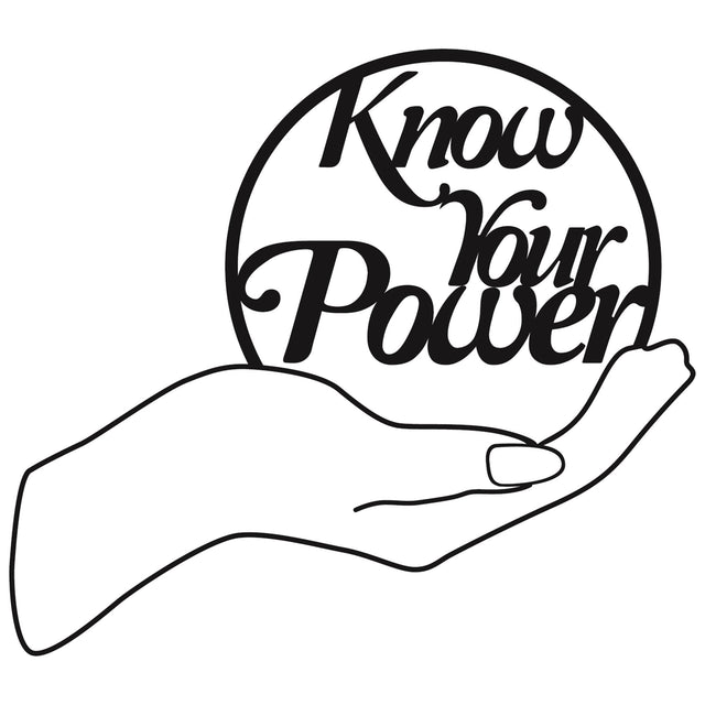 Know Your Power Yazılı Metal Pano - Siyah