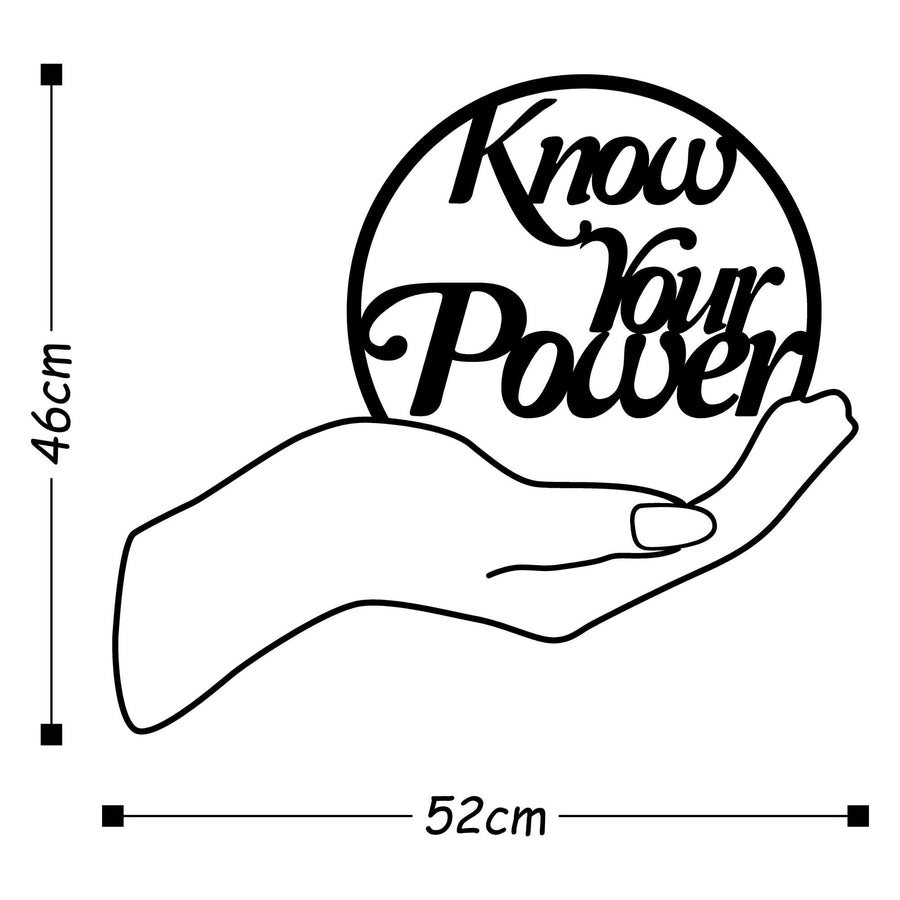 Know Your Power Yazili Metal Pano - Siyah