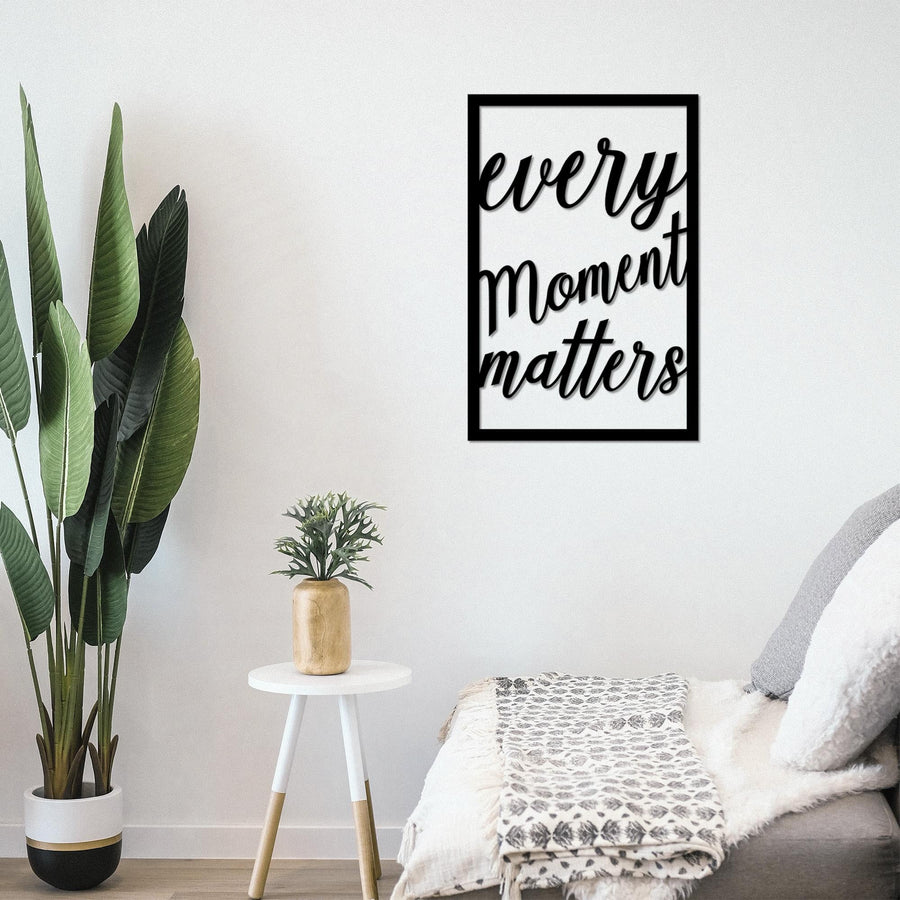 Every Moment Matters Yazili Metal Duvar Panosu - Siyah