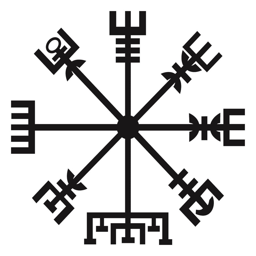 Vegvisir Viking Metal Duvar Panosu - Siyah