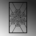 Geometrik Optik Metal Duvar Panosu - Siyah