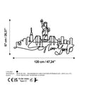 New York Skyline Tel Metal Duvar Panosu - Siyah