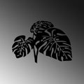 Monstera Yaprak Modern Metal Duvar Panosu - Siyah