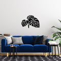 Monstera Yaprak Modern Metal Duvar Panosu - Siyah