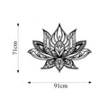 Lotus Mandala Metal Duvar Panosu - Siyah