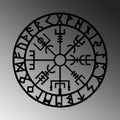 Viking Pusulası Metal Duvar Panosu - Siyah