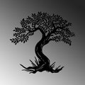 Bonsai Ağacı Metal Duvar Panosu - Siyah