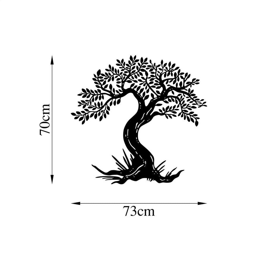 Bonsai Ağacı Metal Duvar Panosu - Siyah