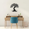 Bonsai Ağacı Metal Duvar Panosu - Siyah