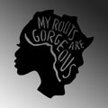Afrika Kadin My Roots Metal Duvar Panosu - Siyah