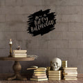 Happy Halloween Yazi Metal Duvar Panosu - Siyah