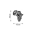 Afrika Haritasi Yazi Metal Duvar Panosu - Siyah