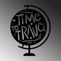 Glob Time To Travel Yazi Metal Duvar Panosu - Siyah