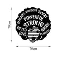 Afro Kadin Powerful Strong Metal Duvar Panosu - Siyah