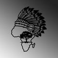 Afrika Haritasi Kizilay Baslikli Metal Duvar Panosu - Siyah
