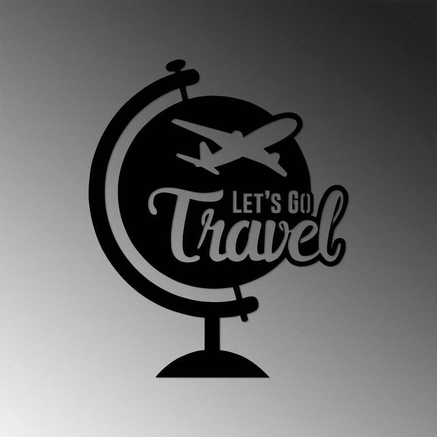 Let's Go Travel Globus Metal Duvar Panosu - Siyah