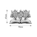 Kitap ve Cicek Metal Duvar Panosu - Siyah
