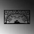 Agac Altında Cift Metal Duvar Panosu - Siyah