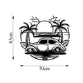 VW Beetle Plaj Metal Duvar Panosu - Siyah