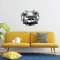 VW Beetle Plaj Metal Duvar Panosu - Siyah