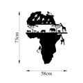Afrika Haritasi Metal Duvar Panosu - Siyah