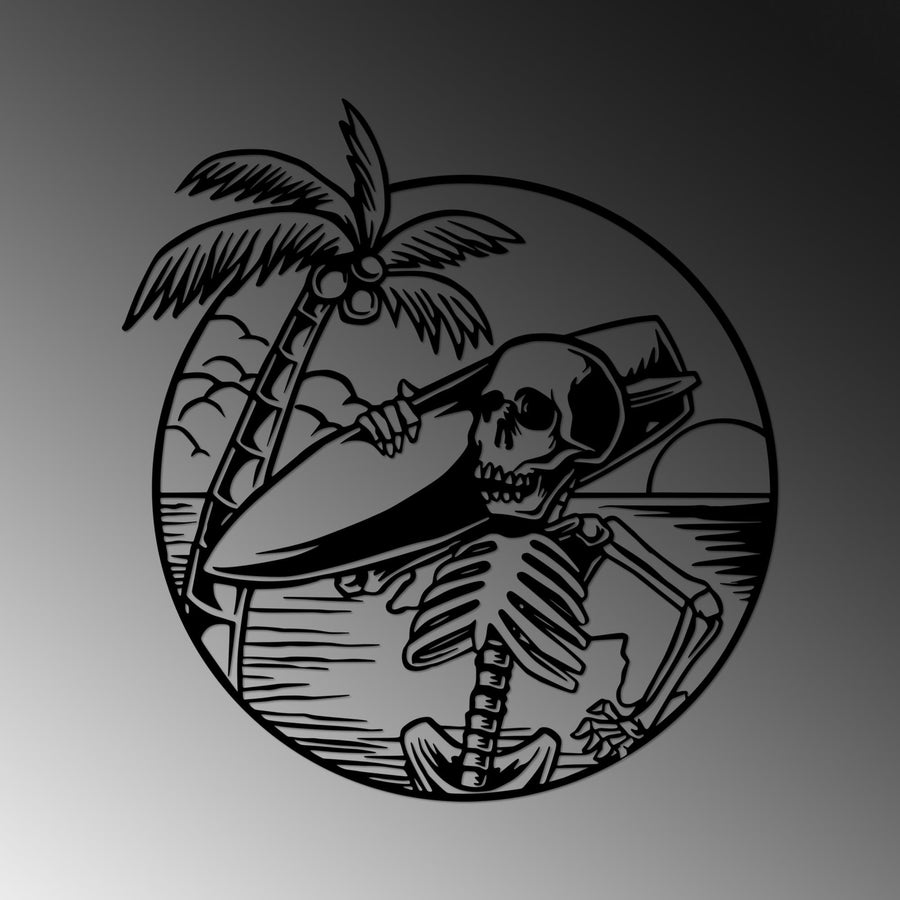 Surf Iskelet Metal Duvar Panosu - Siyah